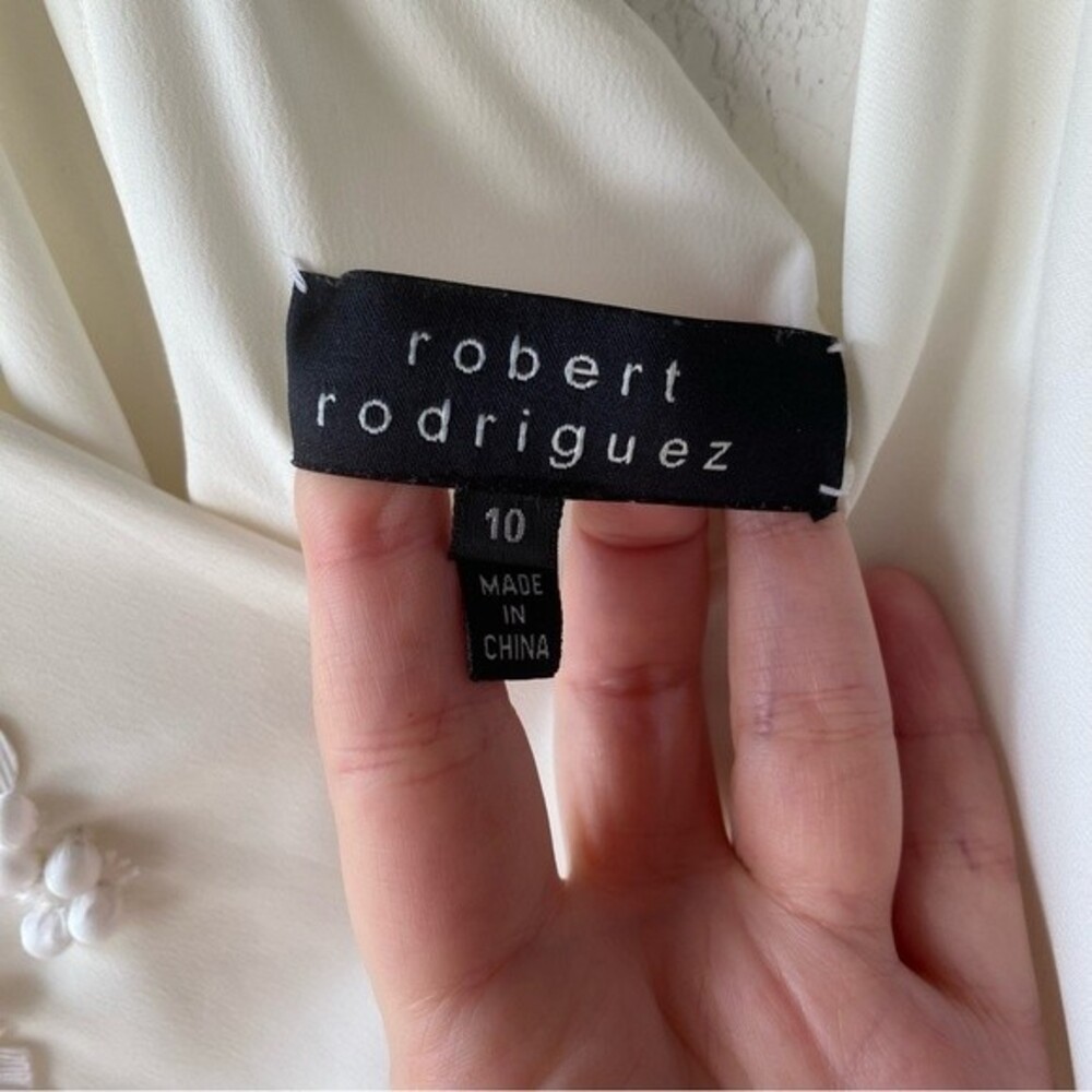 robert rodriguez white split back embellished tan… - image 8